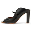 Sandálias Roma Open Toe para Mulheres, Banda Estreita, Salto Alto, Cor Sólida, Deslizamento Em Chinelos Ao Ar Livre, Sapatos Femininos Ocidentais, Nova Moda