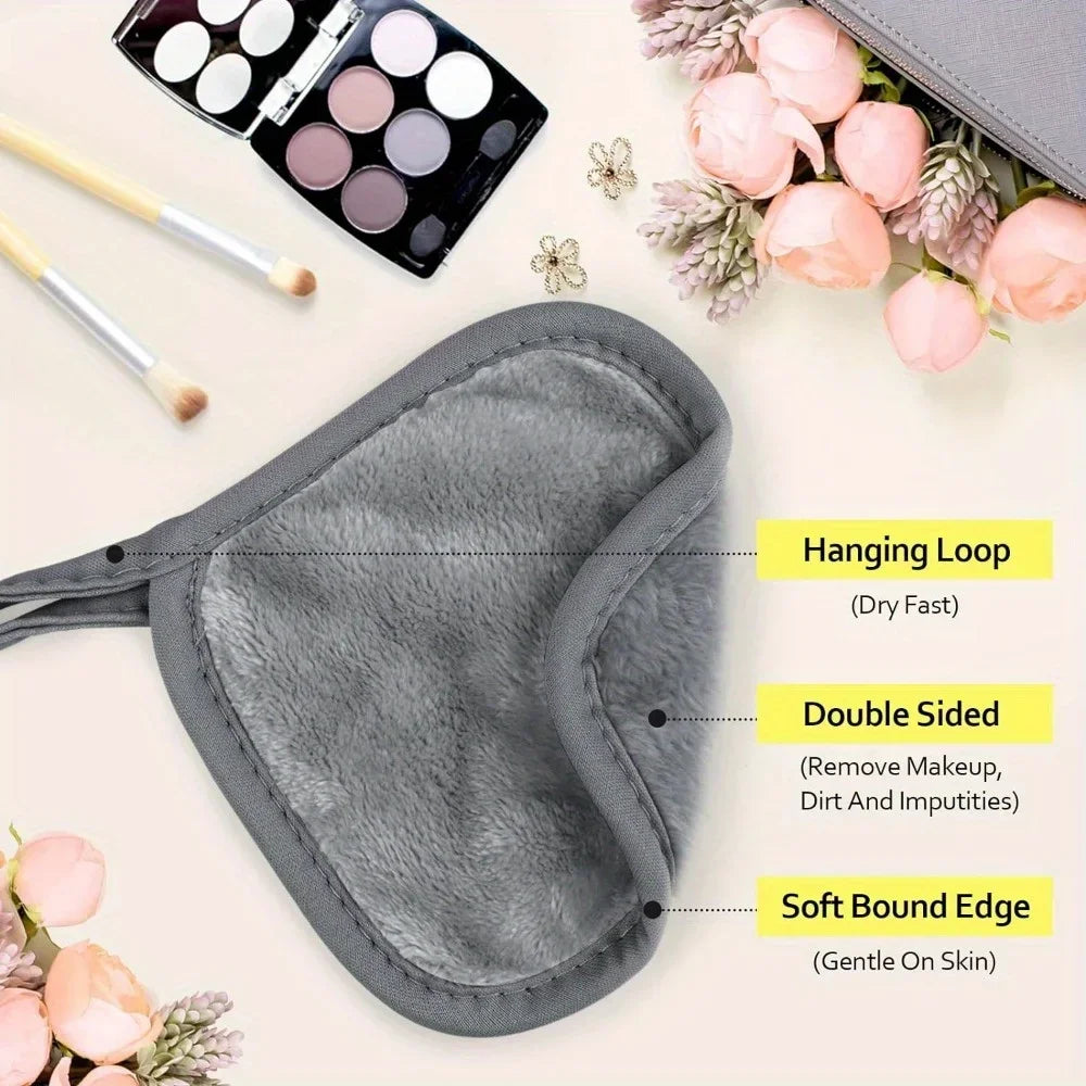 12pçs almofadas removedoras de maquiagem, almofadas reutilizáveis, borracha de maquiagem, toalha facial de microfibra, limpador de rosto, toalhetes de limpeza, ferramentas de cuidados com a pele