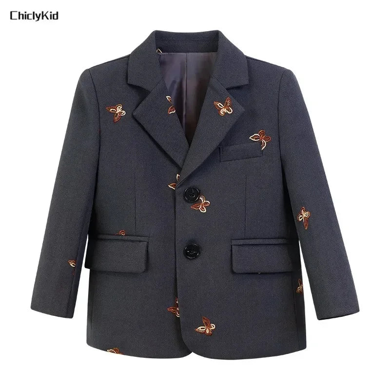Meninos primavera outono terno jaqueta crianças festa blazers fraque topo crianças vestido formal casamento smoking desempenho casaco de manhã