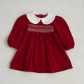 Vestido de manga comprida infantil, Roupas para bebês, Doce cor sólida, Novo, Primavera, Outono