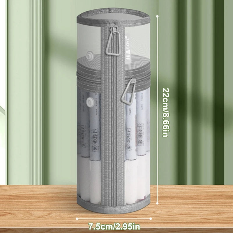 {Summer2} 【Summer2】Bolsa de armazenamento para pincéis de maquiagem, de malha, de dupla utilização, portátil, simples, de grande capacidade, suporte para pincéis