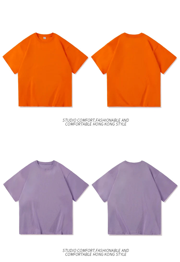 Novo verão masculino t camisa moda sólida básico solto hip hop manga curta camisetas para homens feminino casual algodão streetwear topo t