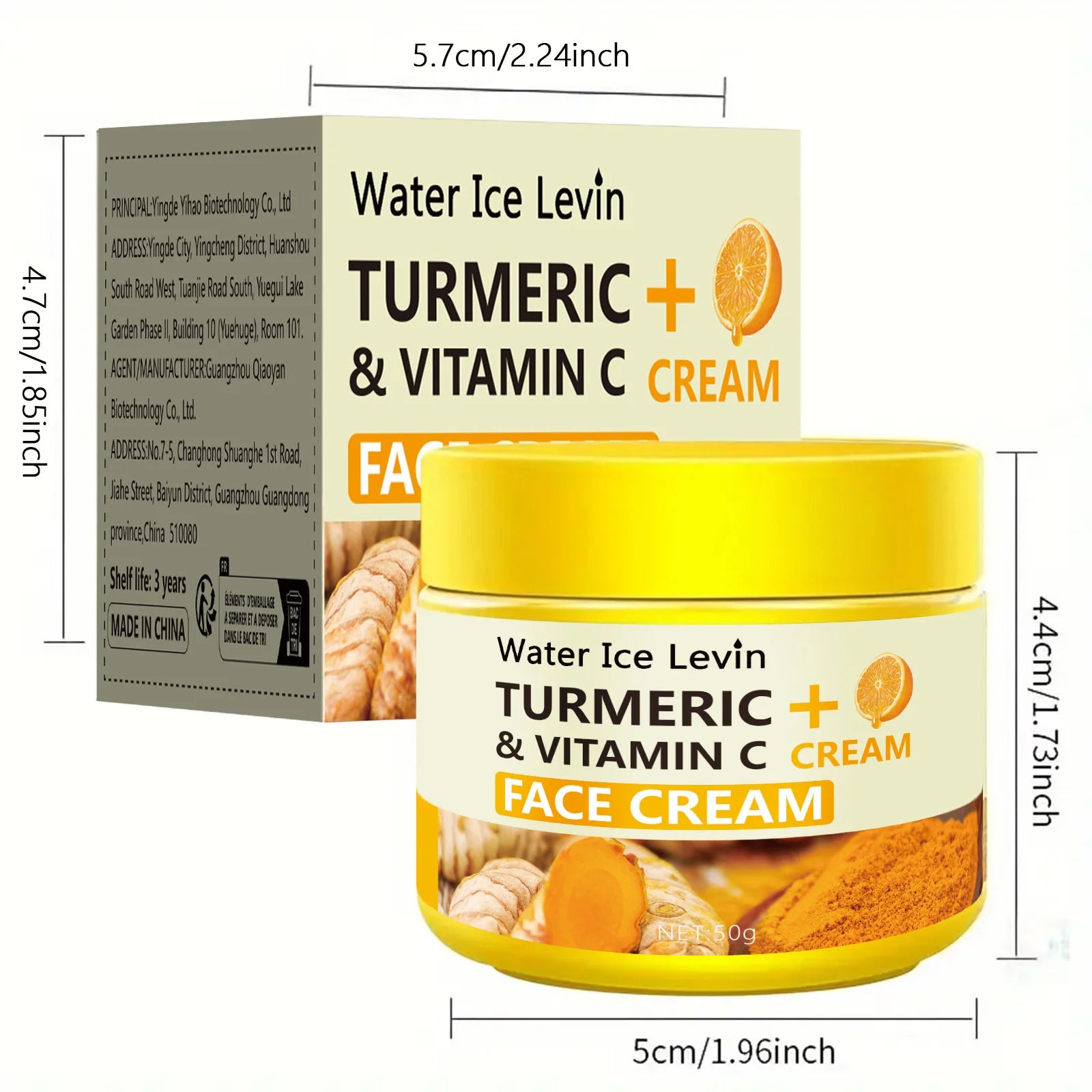 Cúrcuma vitamina c creme anti-envelhecimento hidratante anti-rugas colágeno ácido hialurônico creme cuidados com a pele cosméticos 50g