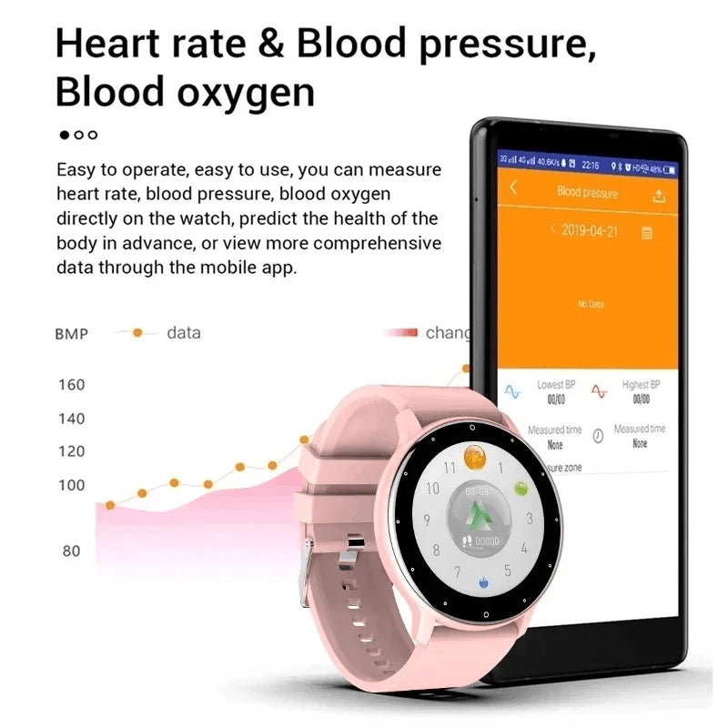 LIGE Relógio inteligente feminino à prova d'água, previsão do tempo em tempo real, relógios esportivos para mulheres, Android IOS