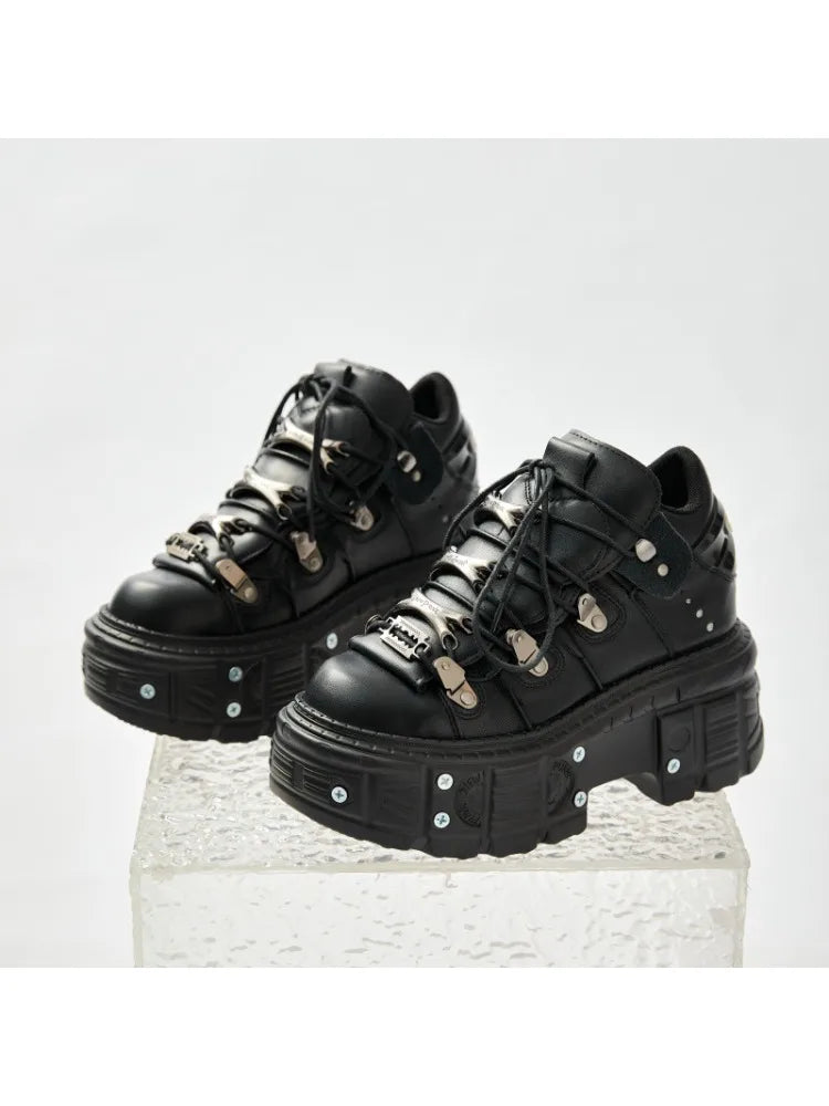 2025 nova plataforma escura feminina heavy metal personalidade goth tênis botas punk 8cm