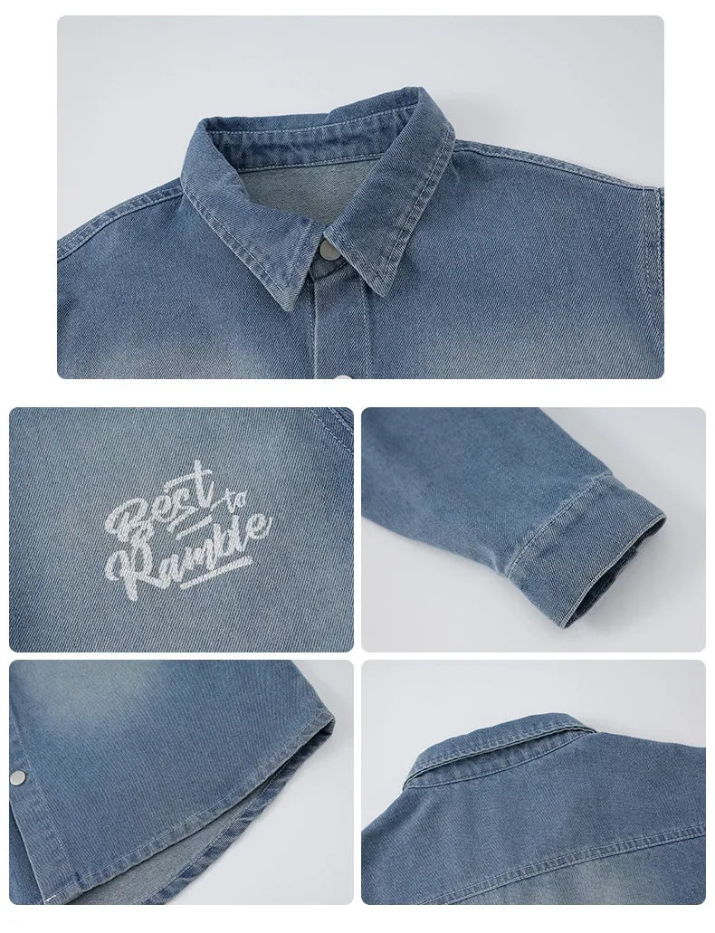 Crianças menino menina solta casual streetwear moda hip hop crianças denim camisa calça jeans define ternos agasalho roupas de palco traje