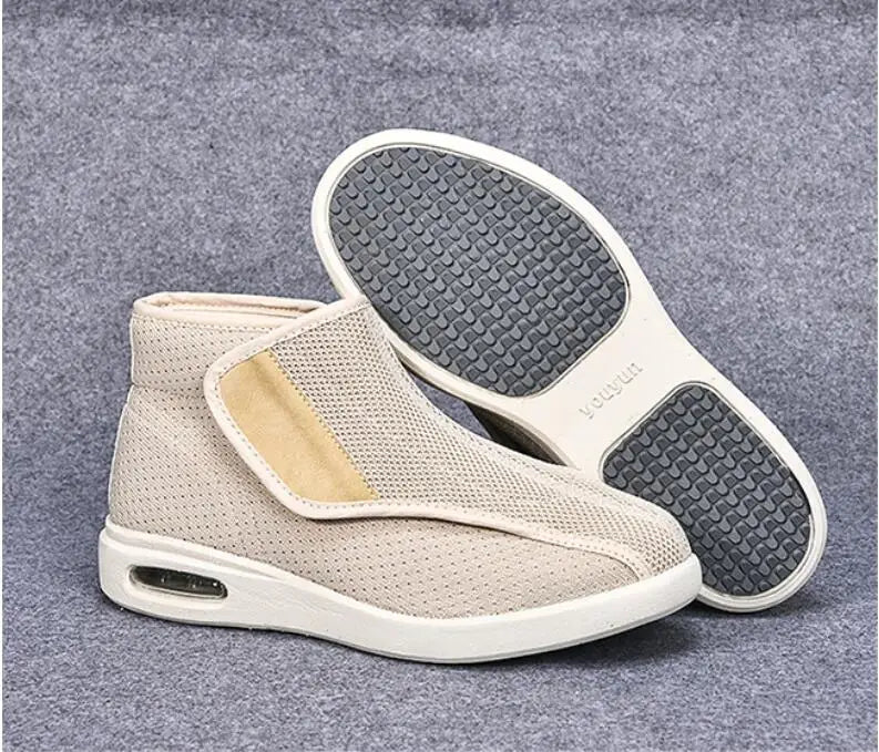 Ortopedia Pés largos Sapatos inchados para homens, calçados casuais, botas de lã quente, Thumb Eversion, conforto suave, recuperação diabética