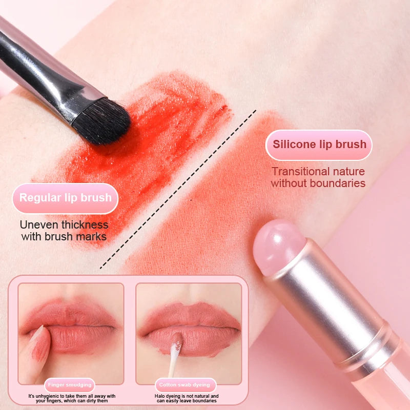 Pincel de maquiagem corretivo labial de silicone, pincel de silicone para bálsamo labial, brilho labial, batom multifuncional