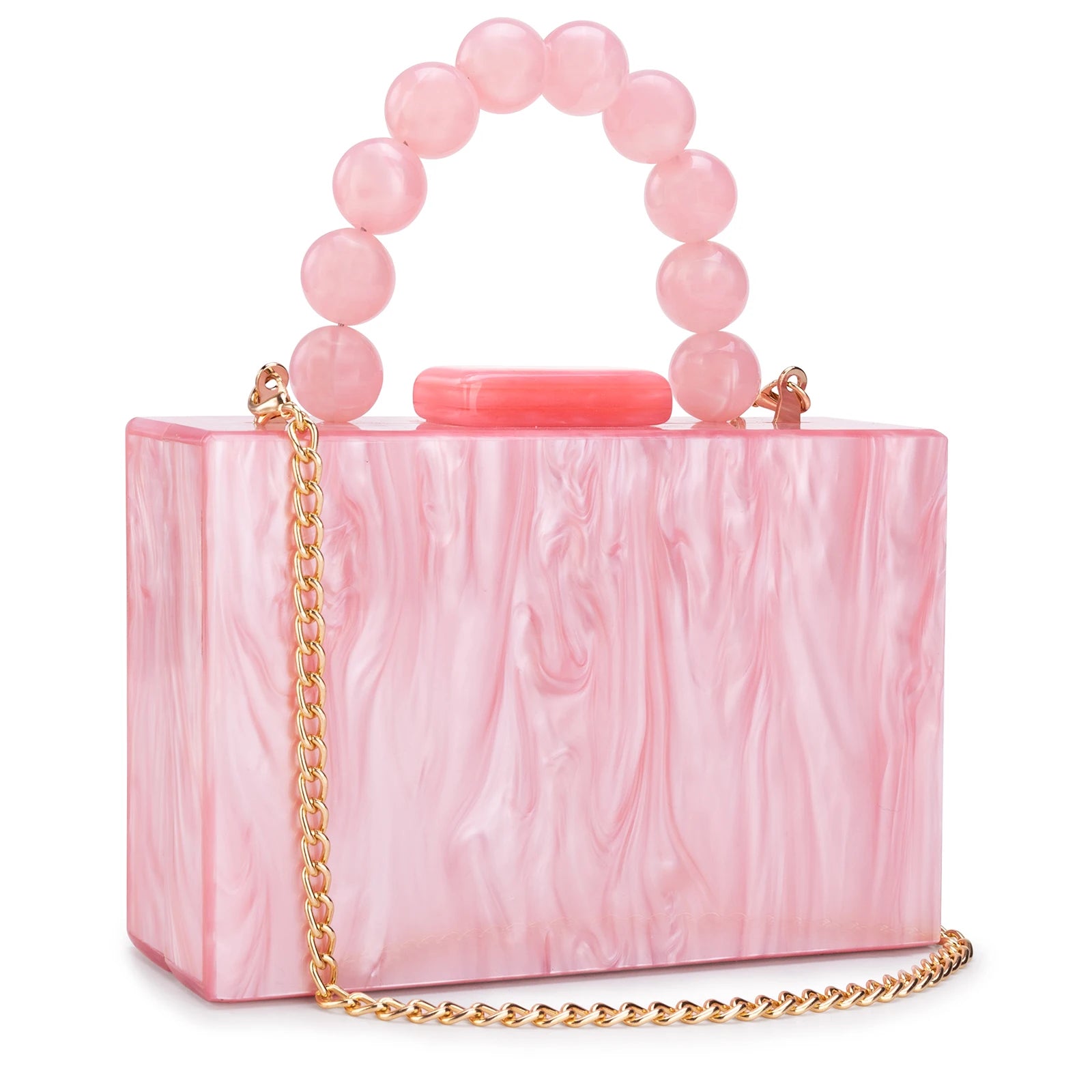 Beading bolsa de mármore acrílico caixa luxo embreagem sacos noite festa casamento corrente bolsa ombro jantar vestido bolsa festival presente