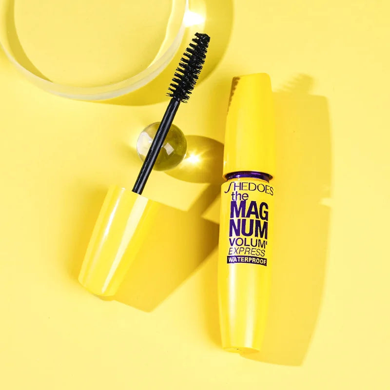 SHEDOES Rímel amarelo à prova d'água, alongamento, ondulação, volumizador, natural, de longa duração, à prova de manchas, cosméticos de maquiagem para os olhos