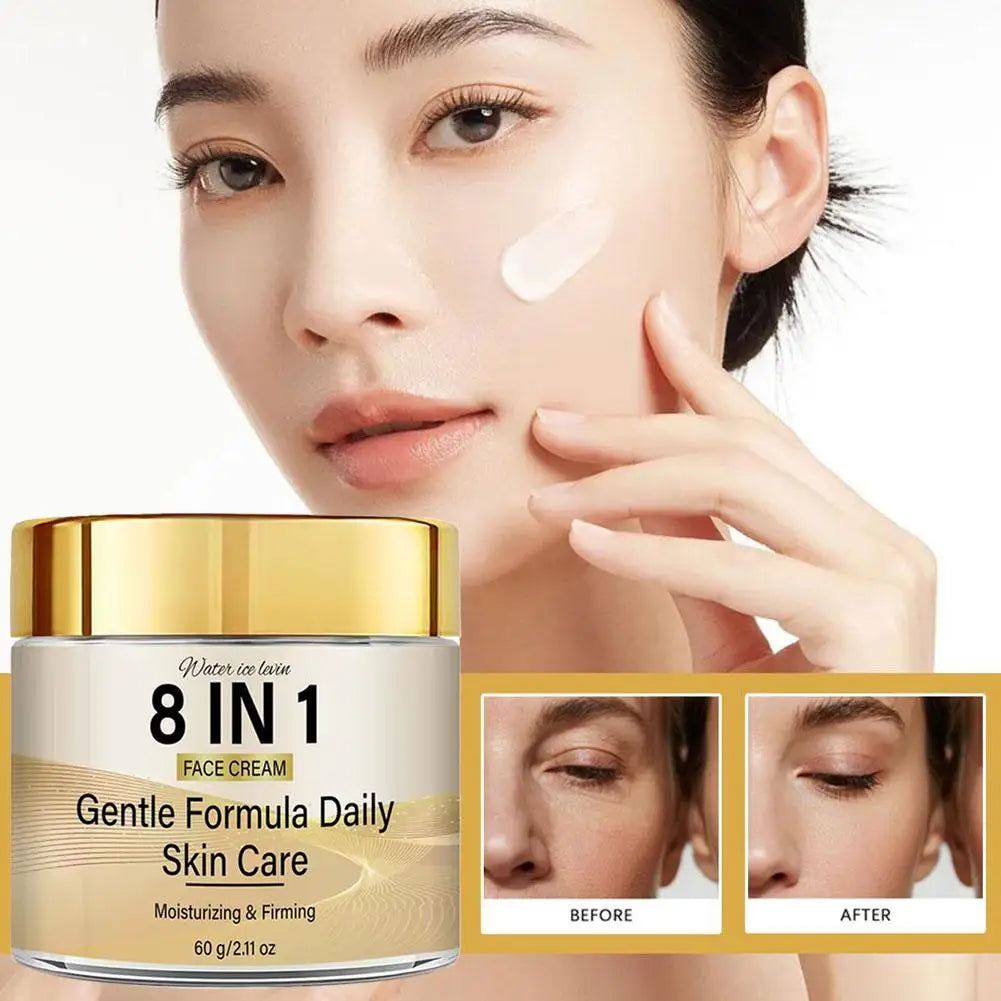 Creme Facial 8 em 1 com Retinol, Colágeno, Niacinamida e Ácido Hialurônico. Creme Facial Firmador e Hidratante 1/2PCS