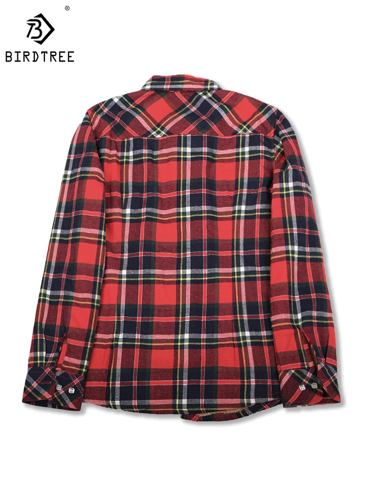 Camisa Xadrez Feminina de Veludo Grossa e Quente, Blusa Casual de Manga Longa com Forro de Lã para Inverno, Tamanhos M-5XL, Roupa de Outono T77710A