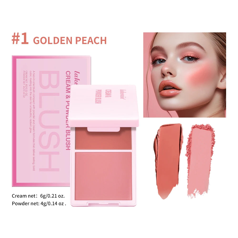 2 em 1 creme & pó blush fosco natural blush paleta de maquiagem dos olhos longa duração alta renderização de cor brilhante mindinho patrick ta blush