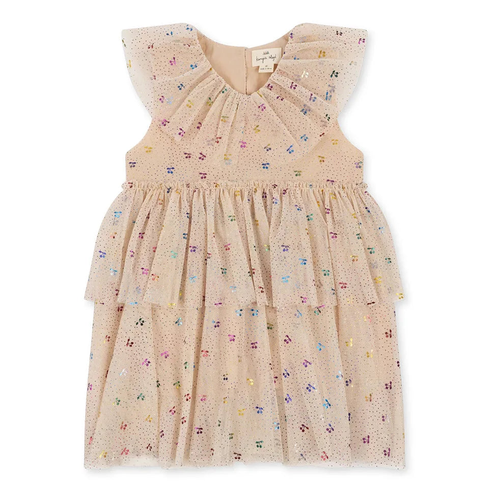 Verão ks bebê meninas cereja malha vestido crianças roupas meninas vestidos de princesa saias festa de natal manga longa vestidos