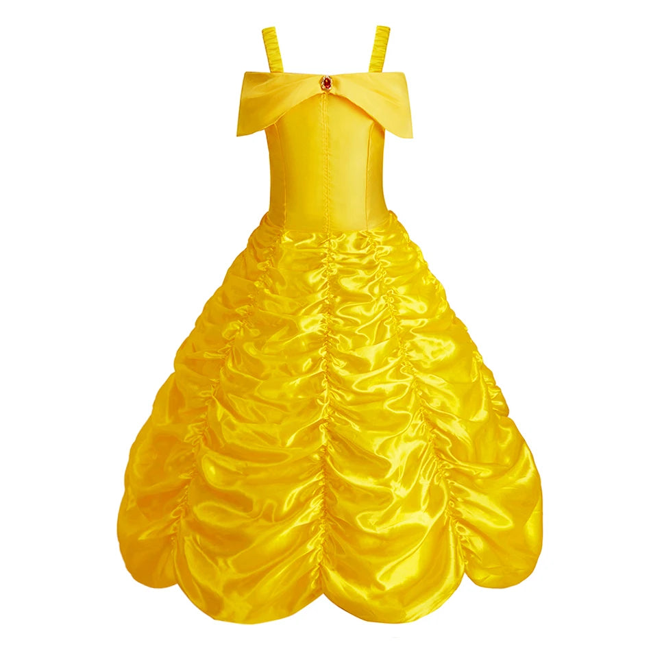 Meninas halloween belle vestidos menina neve branca vestido crianças natal carnaval cosplay roupas crianças trajes de princesa