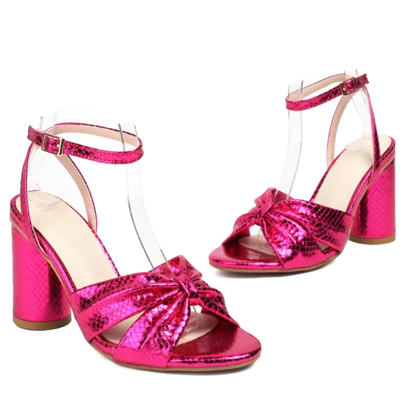 Sandálias femininas de luxo sapatos de verão 2025 tira no tornozelo ouro prata salto alto flip flops feminino festa sapatos de dança tamanho grande 50