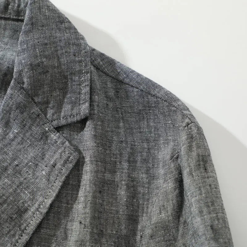 Blazer de Linho Puro - Blazer Masculino Elegante para Eventos ao Ar Livre, Casual, de Alta Qualidade, Tendência para Negócios, Casamentos, Estilo Fino de Cor Pura para Cavalheiros