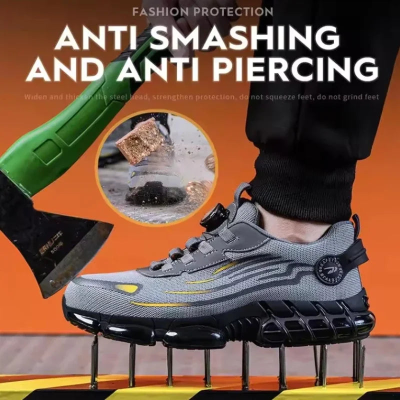 Tamanhos 36-48 sapatos de segurança dedo do pé de aço smash à prova de punctura sapatos de trabalho para homens tênis anti-deslizamento zapatos de seguridad de hombre