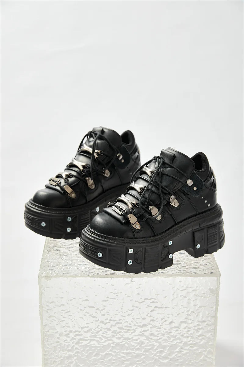 2025 nova plataforma escura feminina heavy metal personalidade goth tênis botas punk 8cm