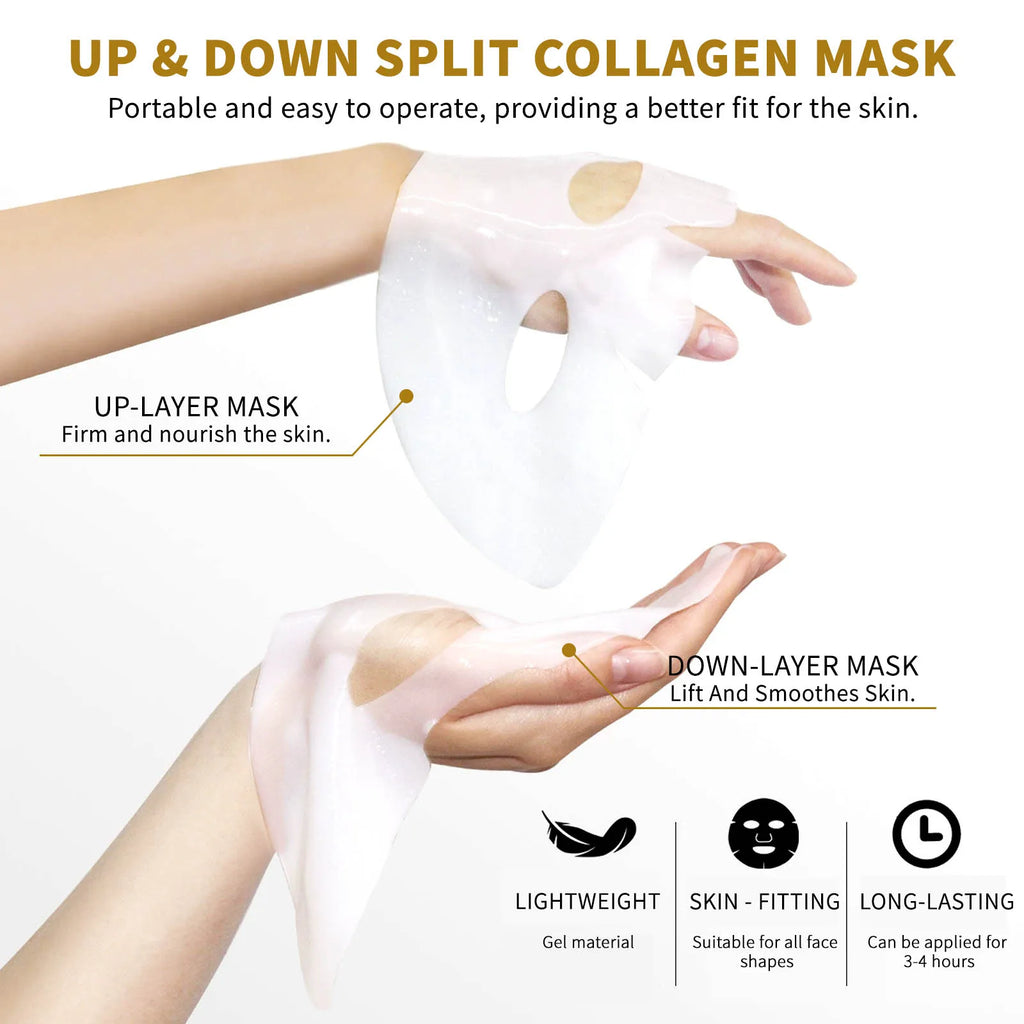 Máscara facial de colágeno para rugas noturnas, para cuidados com a pele anti-envelhecimento, aparência mais suave e mais firme, máscara hidratante para mulheres