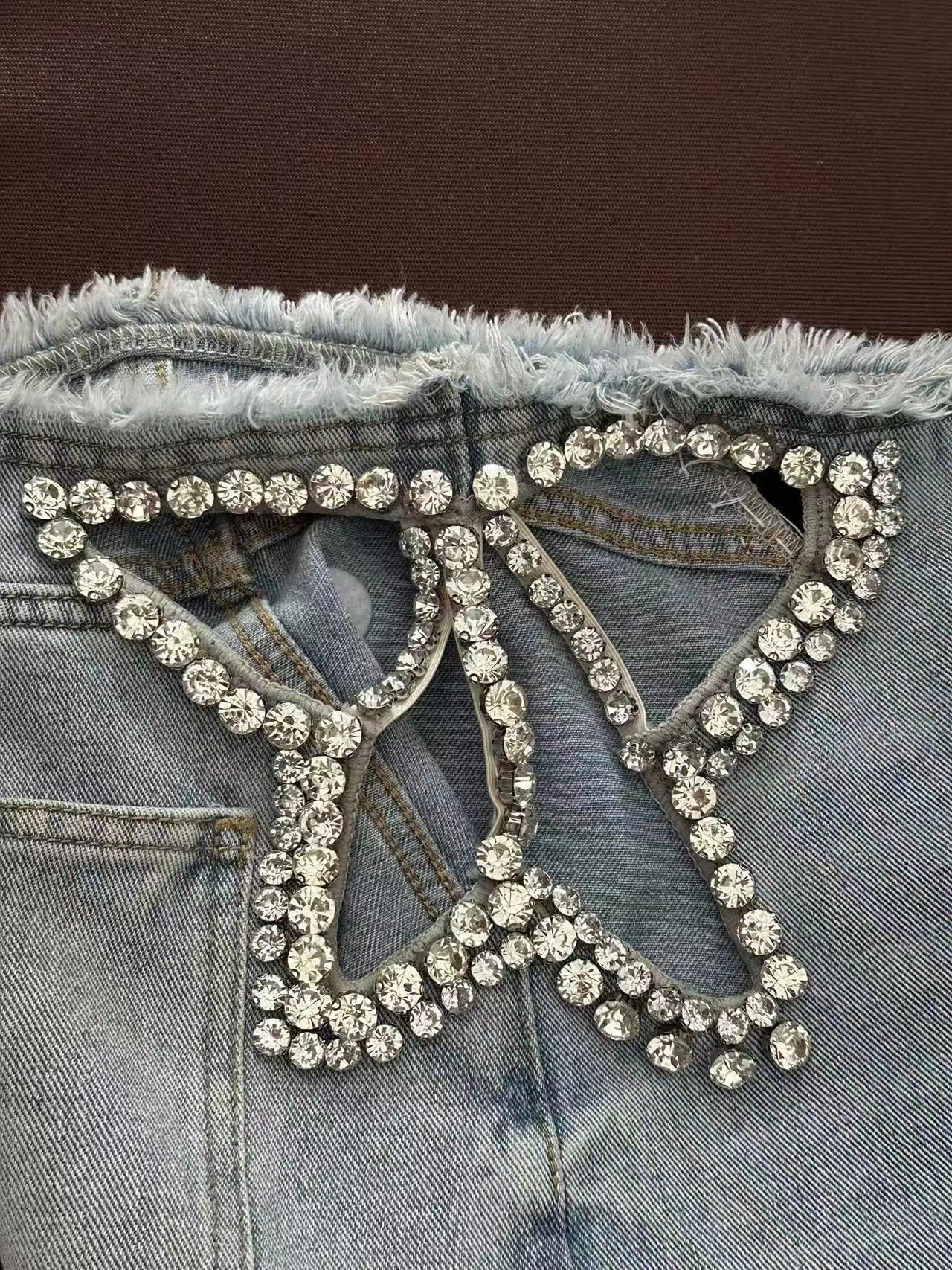 Calça Jeans Feminina Y2K Chic com Estrelas e Diamantes, Cintura Baixa, Recortes Laterais, Perna Larga Solta, Estilo Hip-Hop Streetwear Retrô Elegante