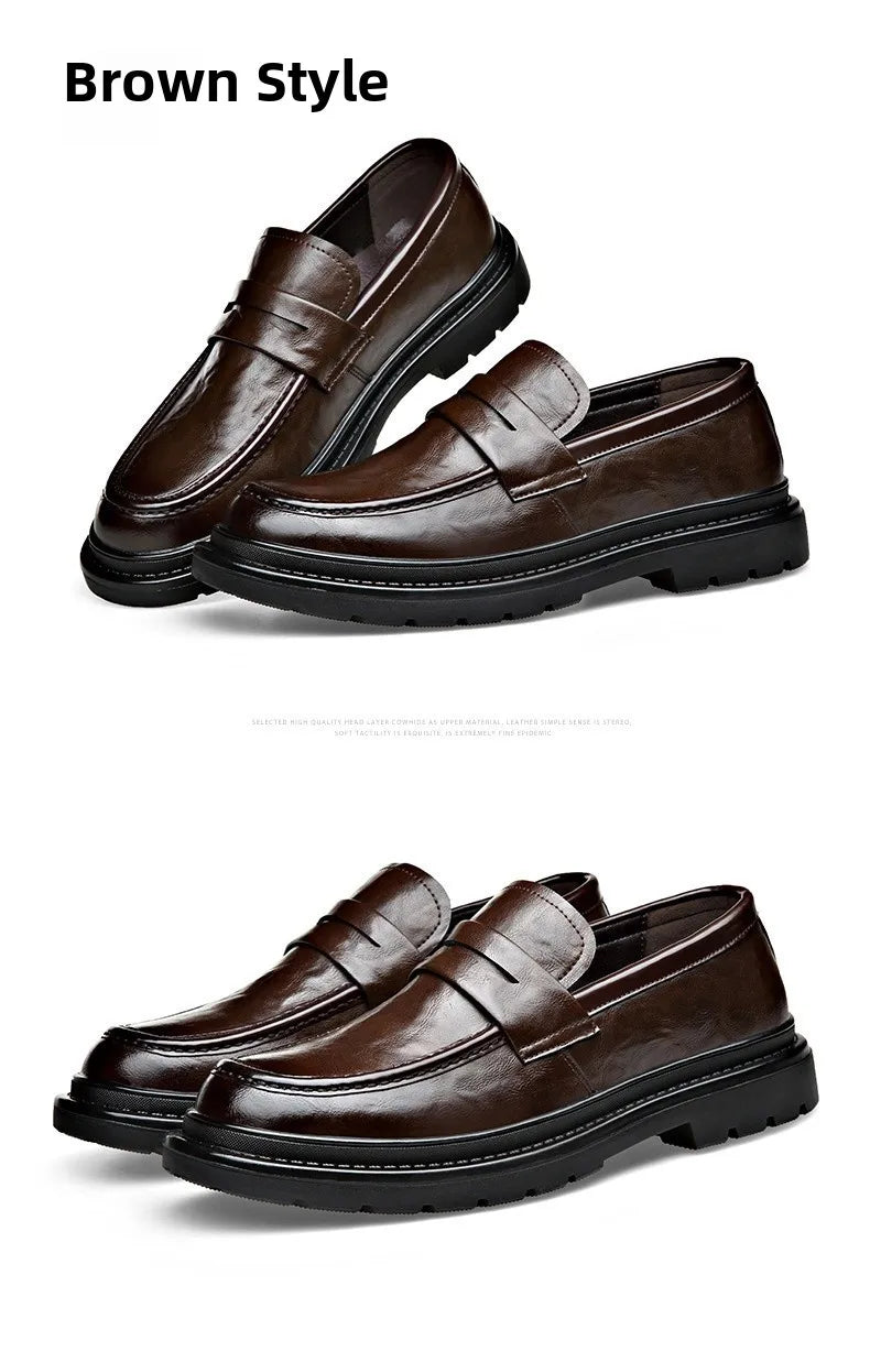 Mocassins Casuais Masculinos Slip-On: Sapatos de Couro Respiráveis e Modernos Estilo Coreano Versáteis para Primavera e Verão
