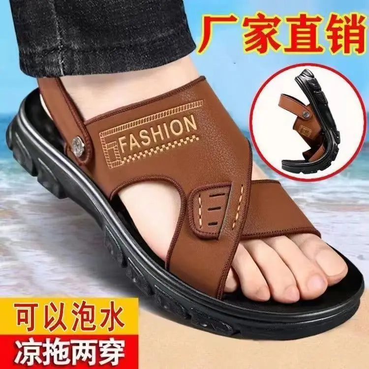 Sandálias de Praia Masculinas de Verão, Reforçadas, Antiderrapantes, Resistentes ao Desgaste, Respiráveis, para Dirigir, Material PVC, Calçados para Adultos