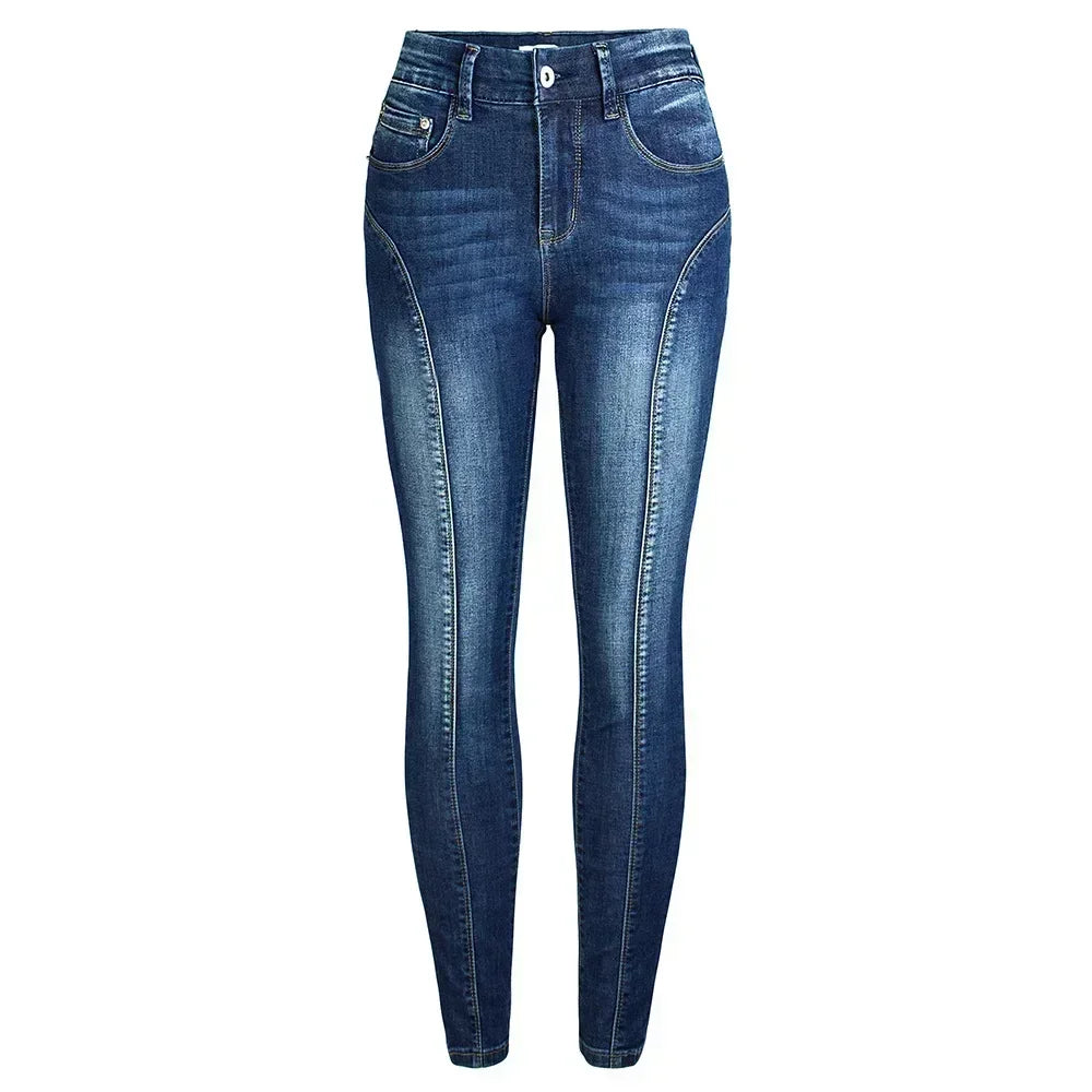 Calças Jeans Femininas Push Up, Calças Skinny de Denim, Moda 2026, Pantalones De Mujer, Pantalon Femme, Azul 2XL 3XL