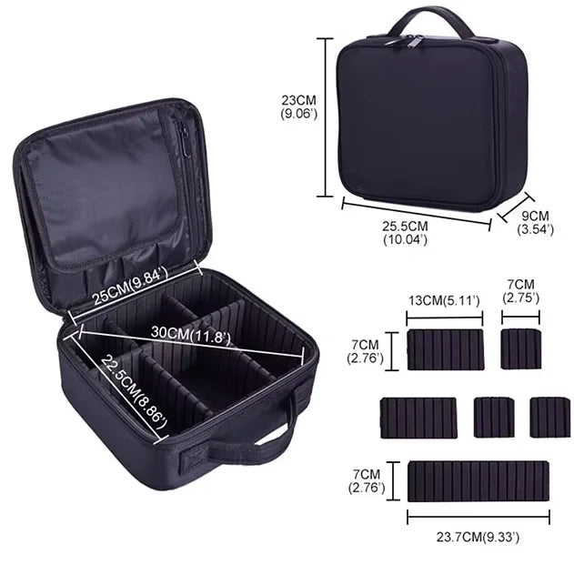 Bolsa de Maquiagem à Prova d'Água para Mulheres, Estojo Profissional de Cosméticos, Organizador Portátil para Pincéis de Beleza