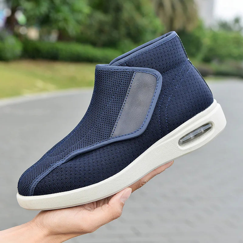 Ortopedia Pés largos Sapatos inchados para homens, calçados casuais, botas de lã quente, Thumb Eversion, conforto suave, recuperação diabética