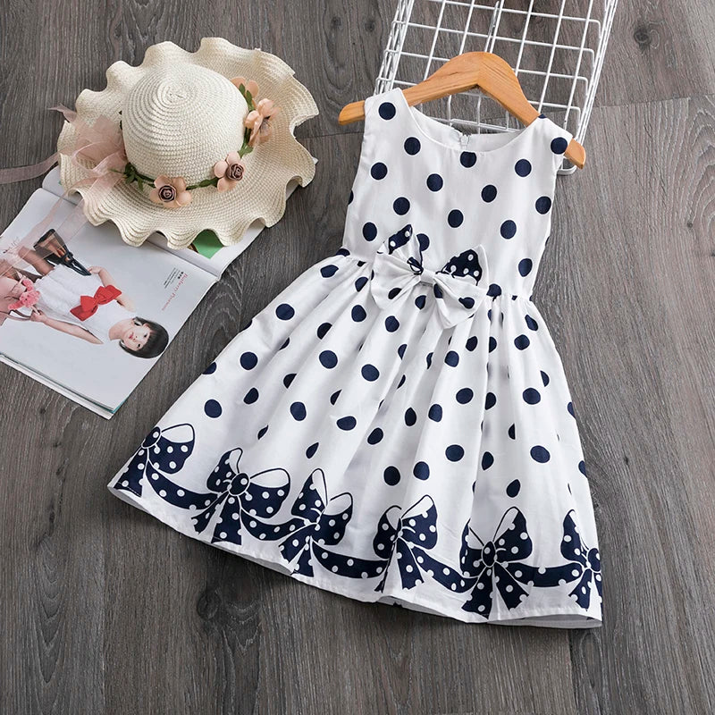 Baby Girls' Cotton Princess Party Dress, roupas de casamento infantil, moda infantil, verão, vestidos de aniversário, 2-10 anos