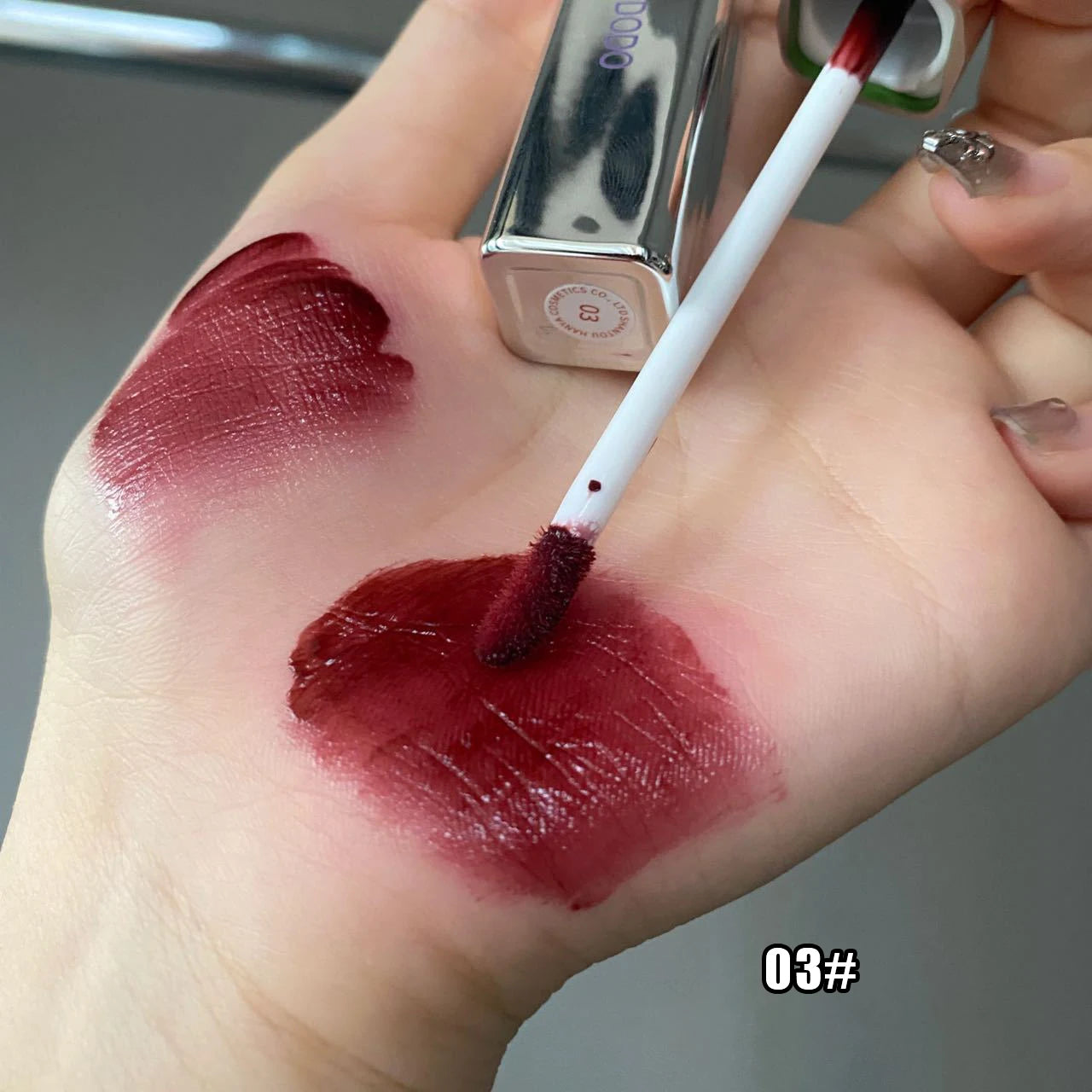 Punk roxo espelho água brilho labial tubo de prata vermelho lábio esmalte vidro óleo labial à prova dwaterproof água batom líquido nude claro matiz maquiagem 1pc