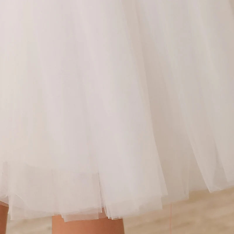 Vestido de princesa sem mangas infantil, vestido curto de verão para meninas, festa de aniversário, performance de evento, simples, 3-10