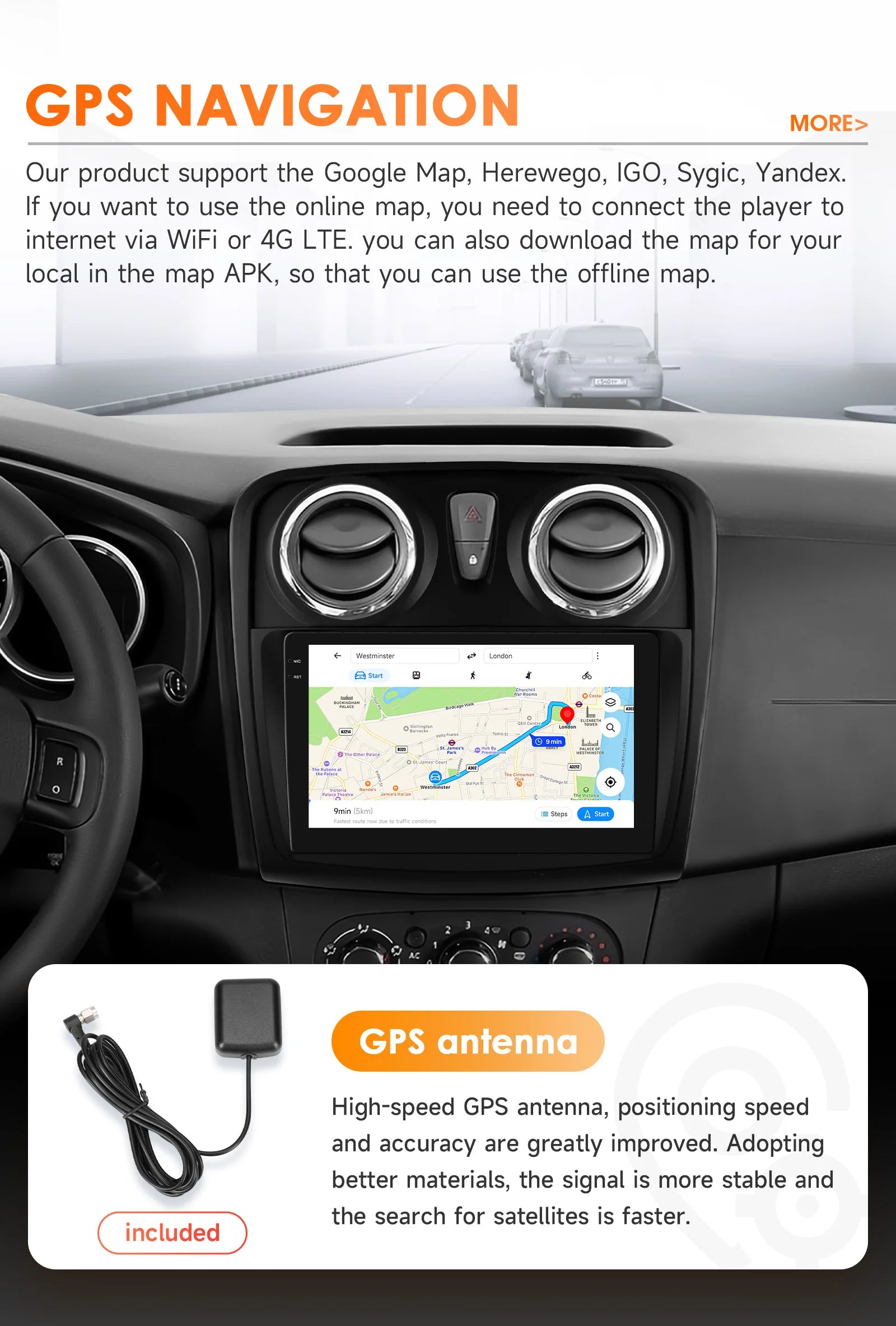 Rádio Android Auto Hizpo para Renault Logan 2 2012-2019 Sandero 2 2014-2019 4G Multimídia Automotiva GPS 2 din Estéreo CarPlay WIFI DSP