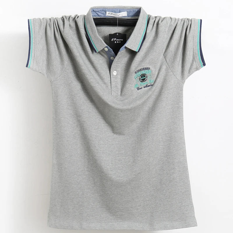 2025 nova chegada moda masculina camisa polo marca polo masculina algodão respirável polo dupla listra lateral fino ajuste