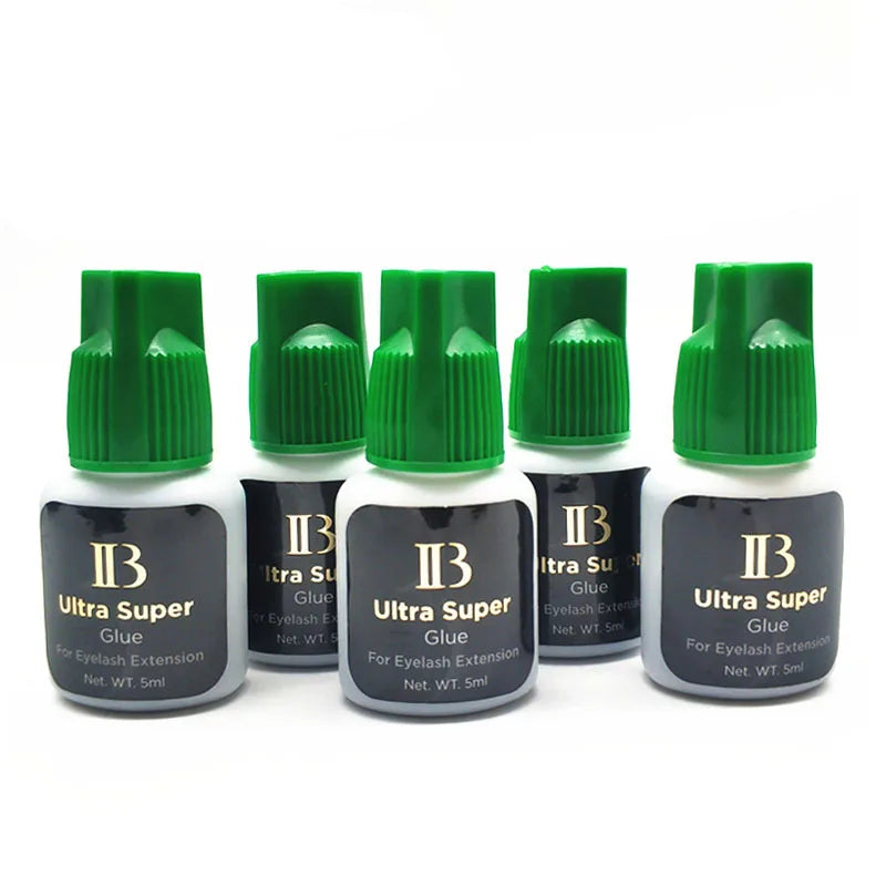 5 garrafas originais ibeauty ib ultra super cola para extensões de cílios 5ml coreia tampa verde lash cola ferramentas de maquiagem atacado