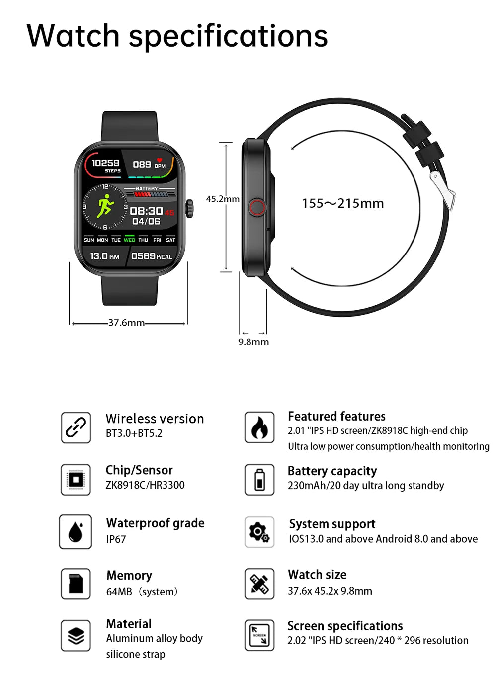 Lige 2.01 "tela hd relógio personalizado rosto relógio inteligente feminino à prova dwaterproof água esporte senhoras relógios bt chamada monitor de saúde feminino smartwatch