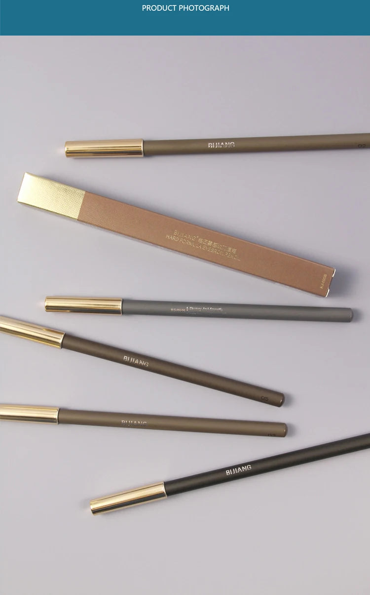 Sobrancelhas produto de maquiagem chinesa com lápis de sobrancelha à prova d'água marca madeira dura recarga profissional beleza completa cosméticos incomuns