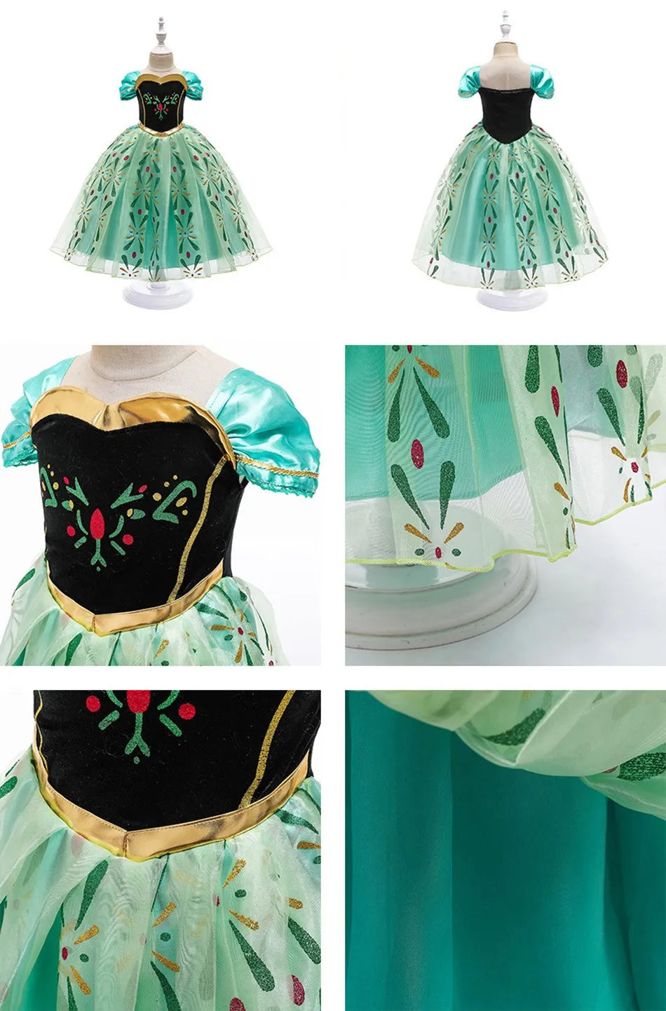Crianças neve branca cinderela aurora anna elsa traje menina cosplay vestido crianças encanto mirabel pequena sereia roupas de halloween