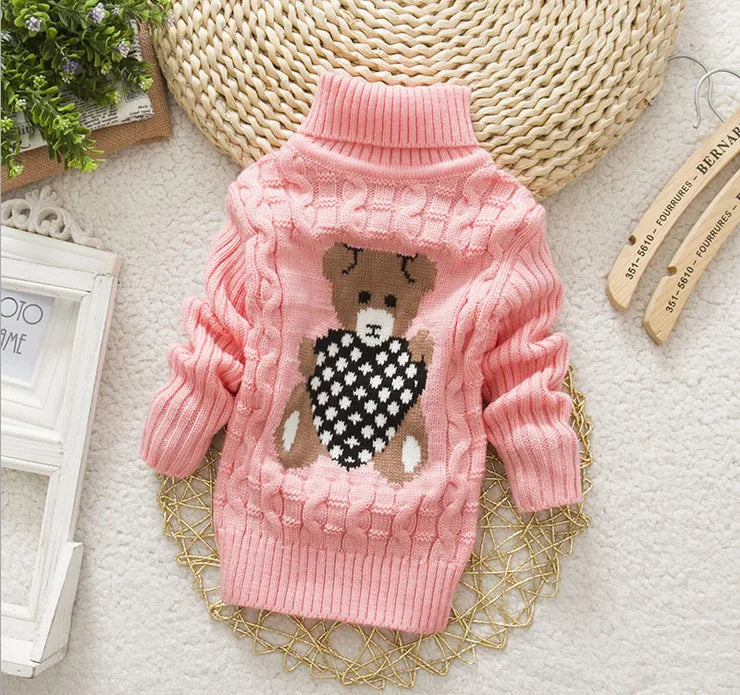 Suéter de malha com estampa infantil, suéteres quentes, malha pulôver, roupas infantis, bebê, inverno, outono, 2022