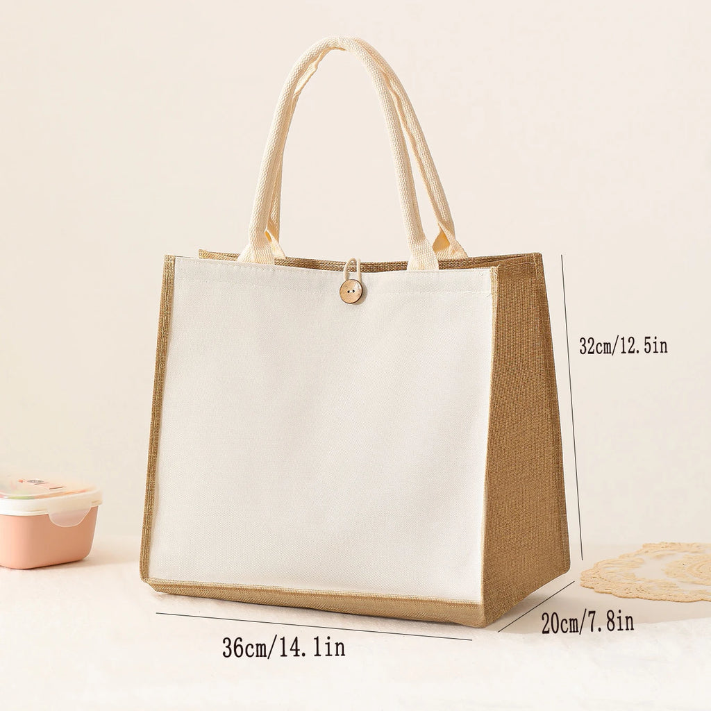 Linho cor lisa senhoras bolsa fivela estilo moda multifuncional saco de presente diário passeio saco de armazenamento de compras