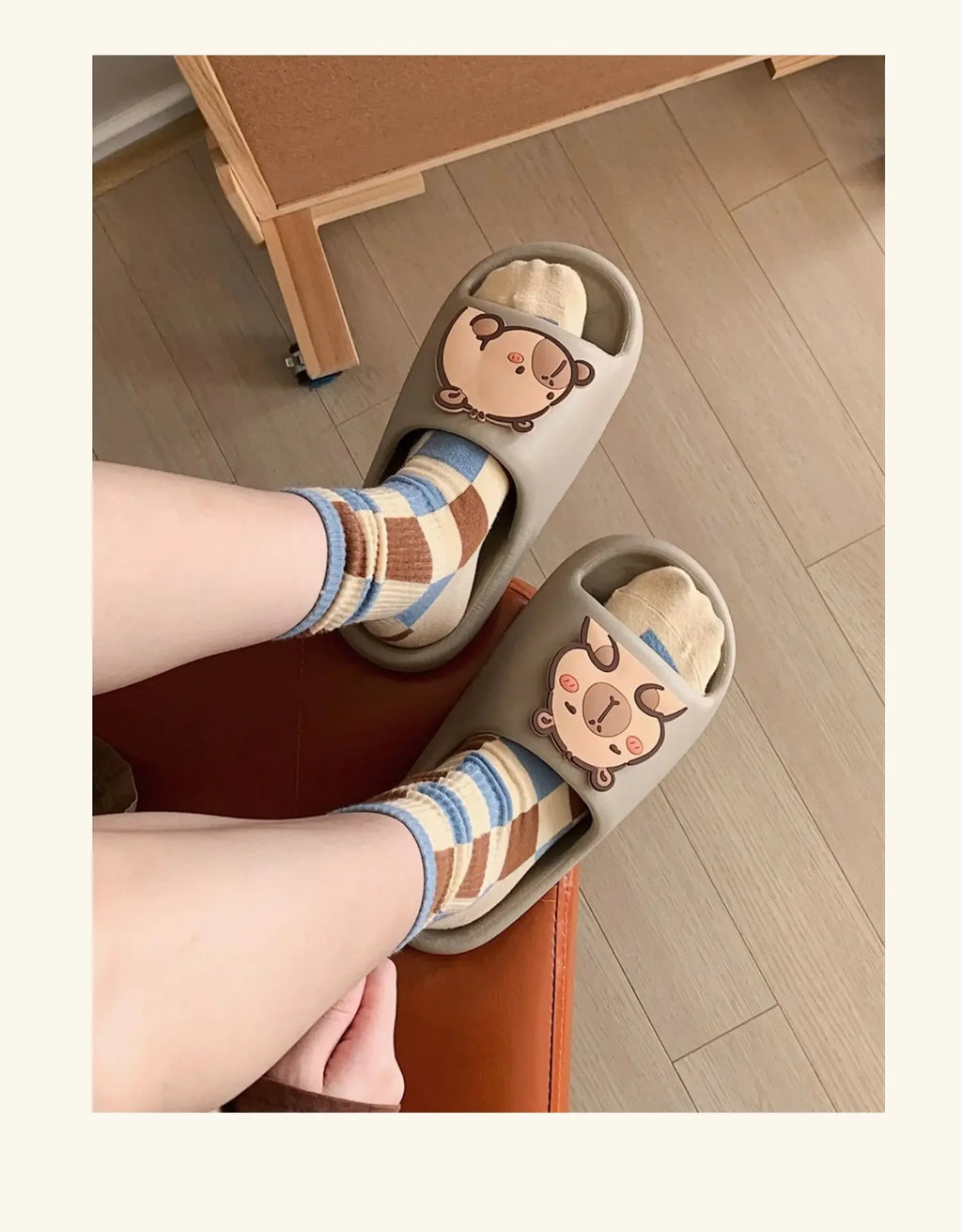 Capivara flip flops feminino chinelo kapibara bonito nuvem sandálias verão praia slides casa quarto sapatos kawai plana feminino eva