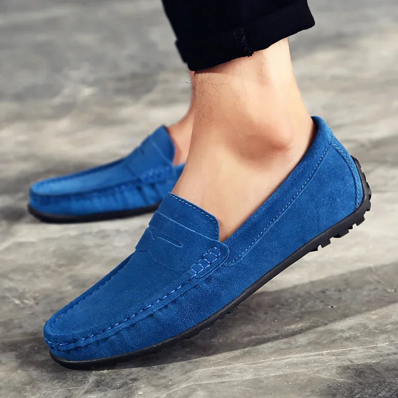 Couro do plutônio camurça de vaca sapatos masculinos marca luxo casual formal mocassins calçados preto masculino sapatos de condução hombres
