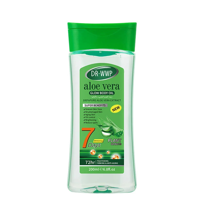 Disaar-Óleo Corporal Extrato de Aloe Vera, Pele Suave, Anti-Rugas, Vitamina C, Óleo Essencial, Hidratante, Pele com Feijão Cacau, 200ml