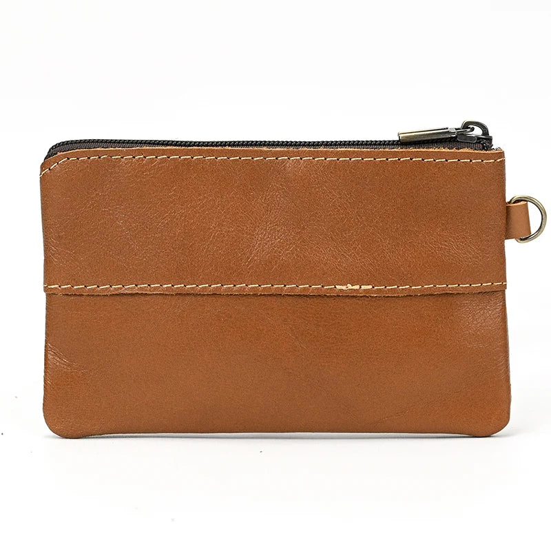 Luufan couro genuíno zíper moeda cartão bolsa de couro real rfid titular do cartão embreagem carteiras slots para homens mulheres mini bolsa fina