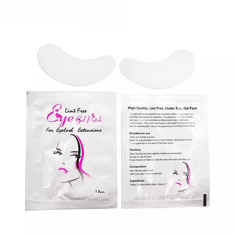 50 pares de remendo de extensão de cílios hidrogel almofada de olho gel adesivo de papel sob almofadas de olho remendos de cílios ferramenta de maquiagem suprimentos de beleza