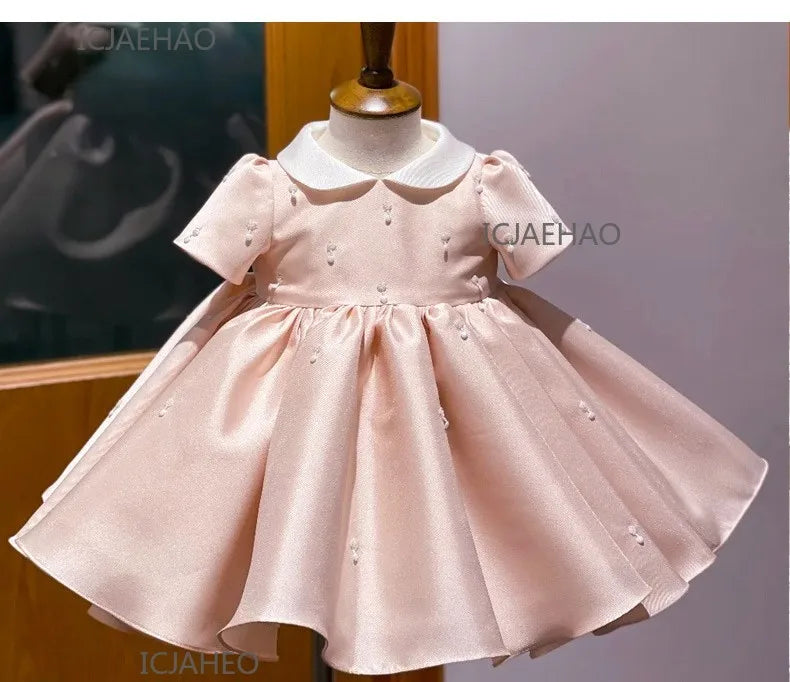 Vestidos de festa 2025 crianças primeiro aniversário para babyceremonial vestido infantil vestidos de casamento meninas princesa vestido branco crianças menina