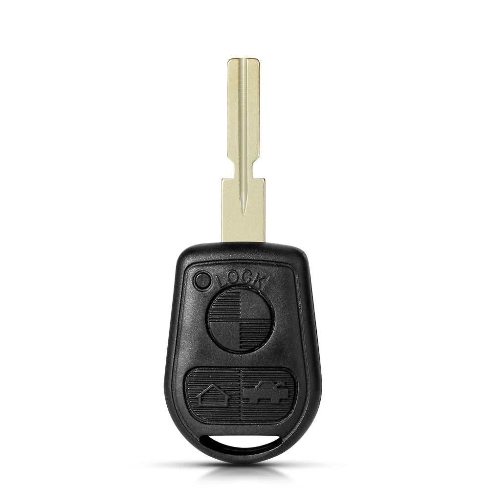 Keyyou capa de chave remota com 3 botões, compatível com bmw e31 e32 e34 e36 e38 e39 e46 z3 z4, capa fob 3 btn sem cortes
