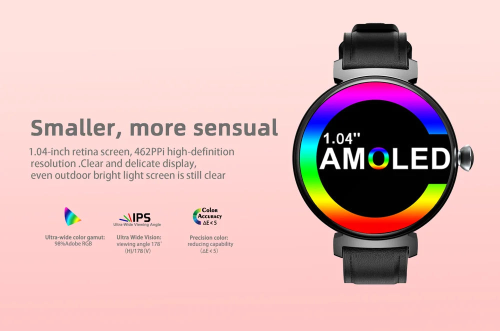 Amoled tela hd azul dente chamada smartwatch feminino relógios inteligentes à prova dwaterproof água esportes monitor de saúde freqüência cardíaca notificação mensagem