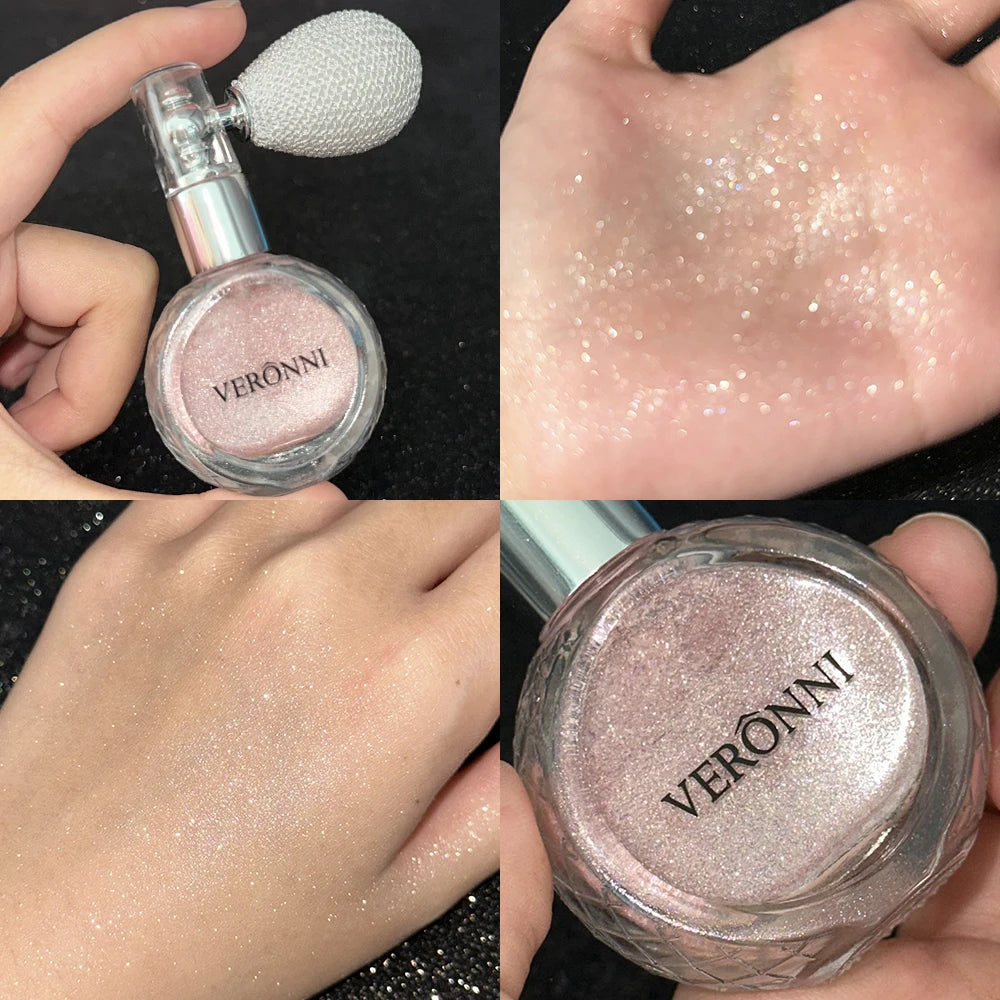 Glitter iluminador em pó diamante alto brilho em pó cosméticos brilhante alta luz brilho rosto corpo iluminador maquiagem para mulher